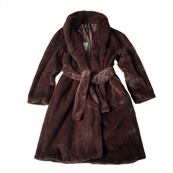 Who What Wear Teddy Fur Robe Coat Shawl Collar NWT - Picture 3 of 15